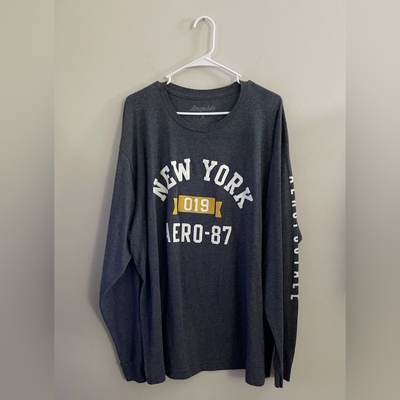 Aeropostale Men's Charcoal Long Sleeve Tee Casual Fall School - Picture 2 of 6